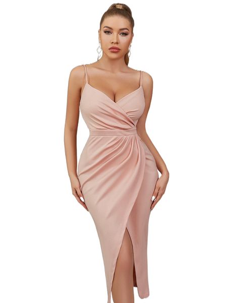 

adyce solid wrap cami dress c0zl#, Black;gray