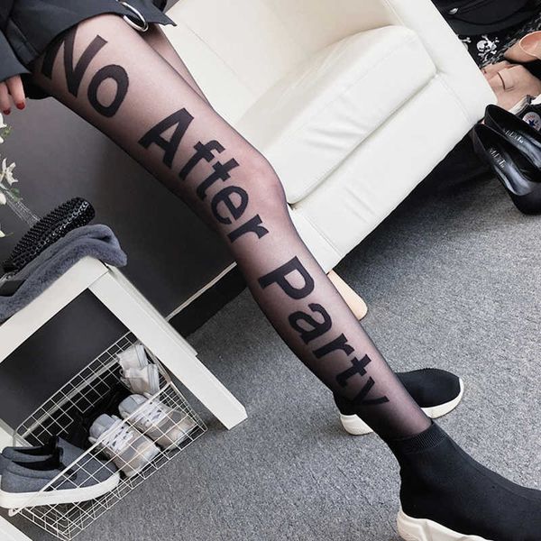 

tattoo tights women no after party tights black letters silk footed pantyhose black girls sheer dance stocking lady stockings, Black;white