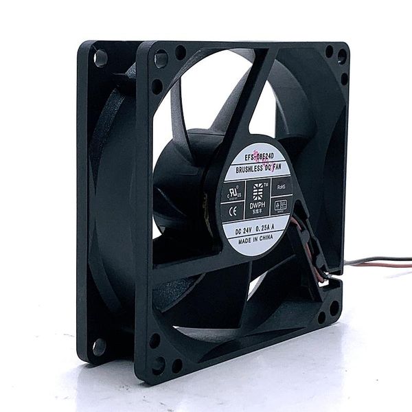 Fans Coolings 80 mm 24 V Lüfter EFS-08E24D DWPH 80 25 mm DC24 V 0,25 A 2 Drähte DC-Gehäuse 8 cm Sever Inverter FanFans