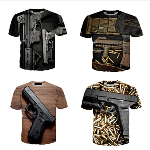 

beretta t-shirts men women firearms 3d printed crew neck short sleeve oversized fashion streetwear t shirts, Black;green