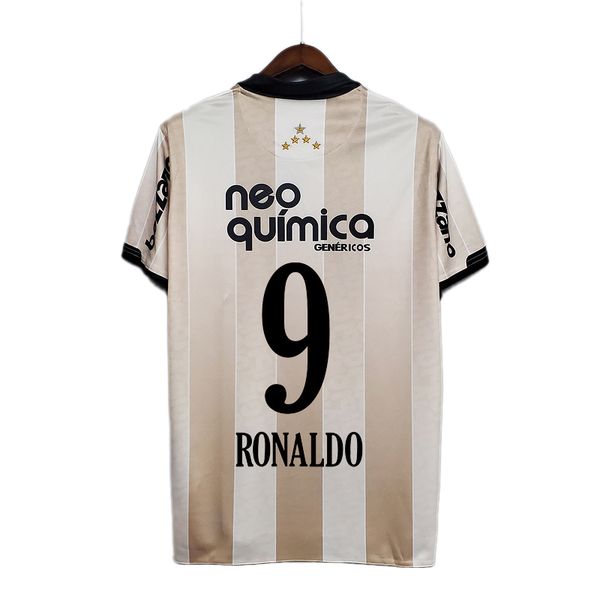 

retro corinthian 100th anniversary ronaldo roberto carlos soccer jerseys vintage shirt classic kit, Black;yellow