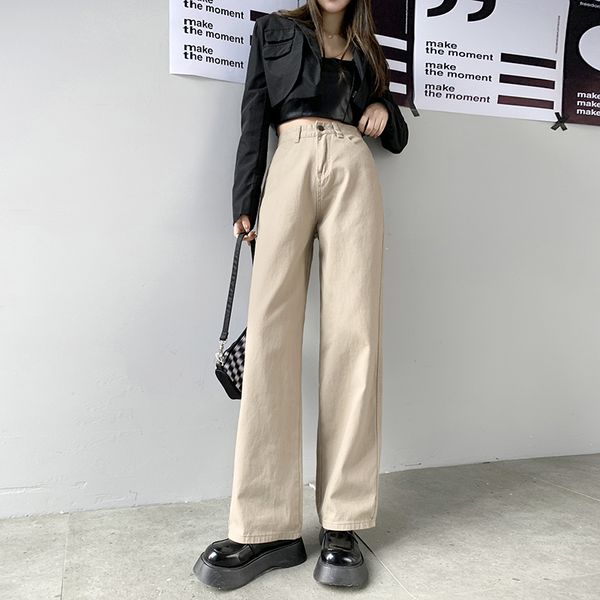 

zoenova straight leg jeans for women high waist trend denim pants mom jean baggy pants casual comfort trousers oversize, Blue