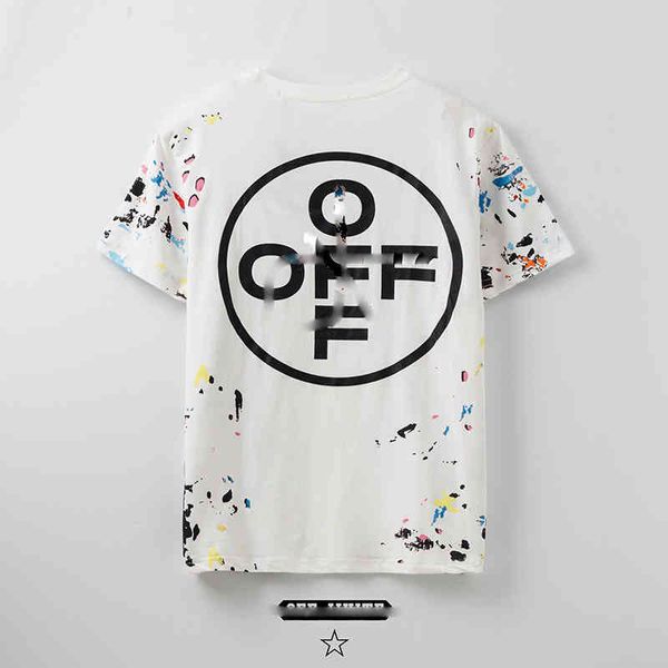 

men's t-shirts offs white 2022 fireworks men's and women's summer short sleeve t-shirt loose, White;black