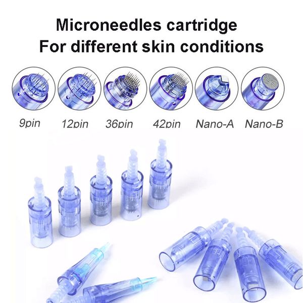 Cartucho de microaneedle de 100/50pcs para derma cuidados com a pele A6 Nano/9/12/24/66/42 PIN Micro agulha de reposição de agulha