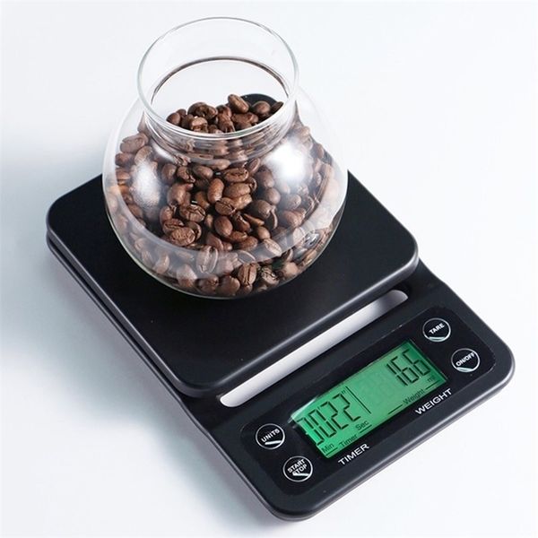 Bilancia per caffè a goccia di precisione con timer Bilancia da cucina multifunzione Bilancia per alimenti digitale LCD per la cottura Strumenti di pesatura per la cottura 201211