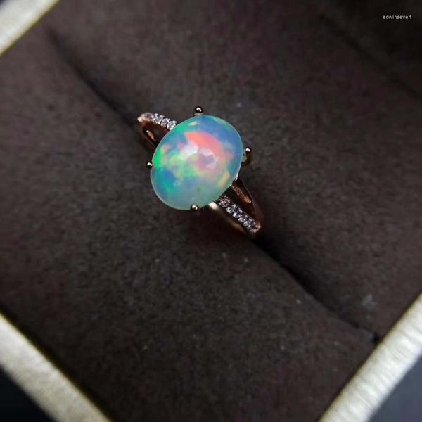 Cluster Ringe Opal Ring Natürliche und echte europäische Mode Frau Mann Party Hochzeitsgeschenk 925 Sterling Silber Edwi22