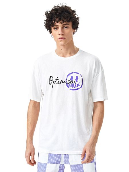 

1pc cartoon & slogan graphic tee a1wi#, White;black