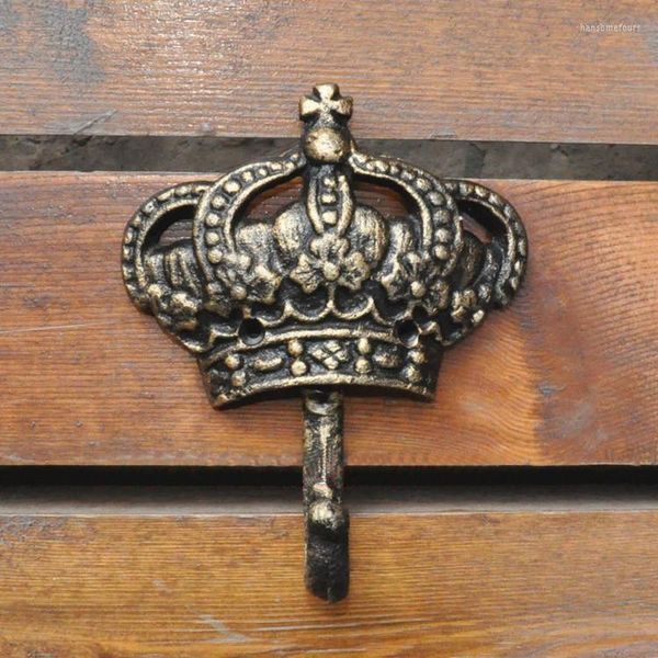Askı Rafları Dökme Demir Avrupa Klasik Taç Duvar Kancası/ Şapkalar Çanta Anahtar Ceket Vintage Hook Ev Dekoratif Hediyesi