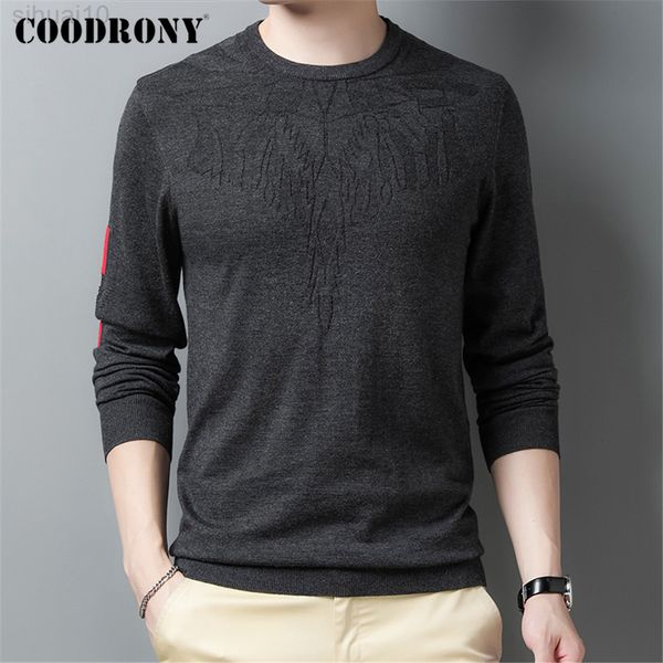 Coodrony Men Men O-Gobes Camisinho de Lã Caso de outono Inverno Novo chegada Classic Casual Streetwear Sweater quente Homme Z1047 L220801