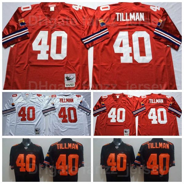 

ncaa retro football 40 pat tillman jerseys men vintage all stitched red black white color sports breathable pure cotton on sale