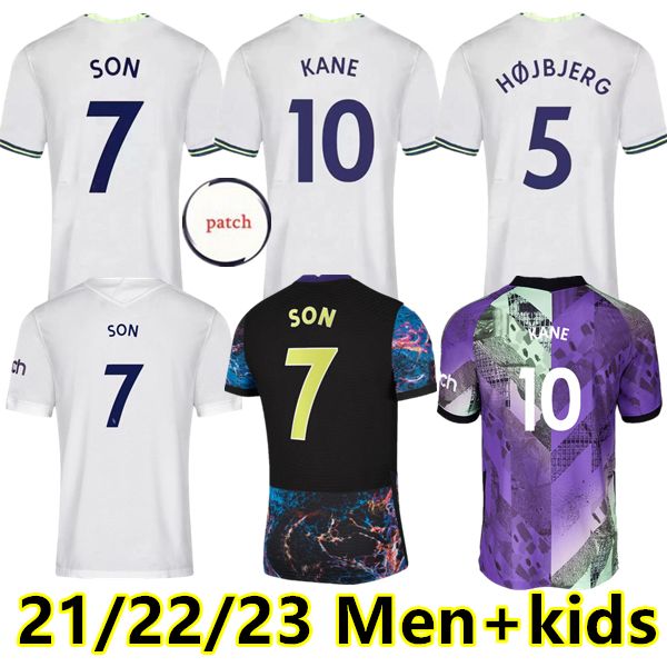 

21 22 23 kane son kulusevski soccer jerseys hojbjerg colorful away 2021 2022 2023 lucas dele third 3rd totten football kit shirt bryan purpl, Black;yellow