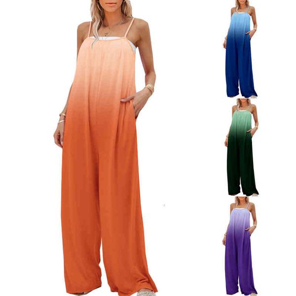 

women's jumpsuits & rompers summer women's wear large casual loose sleeveless high waist jumpsuit women 5q1a, Black;white