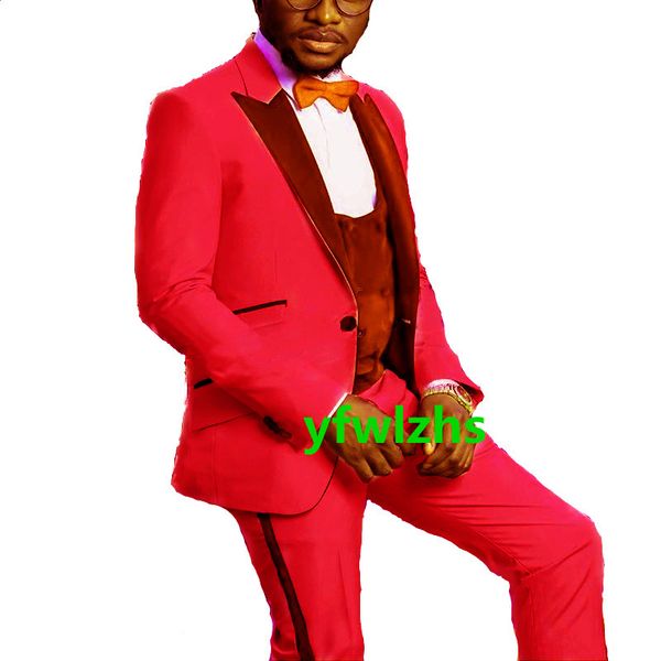 

handsome one button groomsmen peak lapel groom tuxedos mens wedding dress man jacket blazer prom dinner suits jacket pants tie vest w851, Black;gray