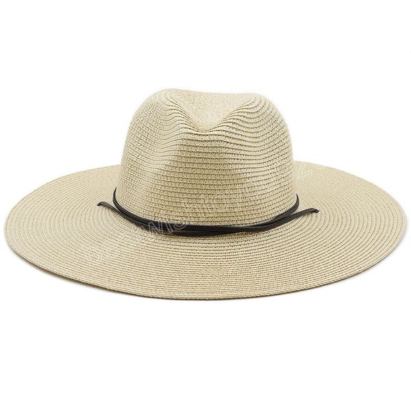 

big brim 10.5cm men women straw hats summer sun protection beach hats outdoor holiday hat chapeu feminino, Blue;gray