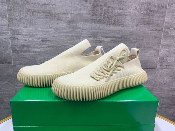 

fashion ripple tech knit sneaker casual designer shoes bottegas lace-up orange khaki slip on black optic white men sneakers women trainers l