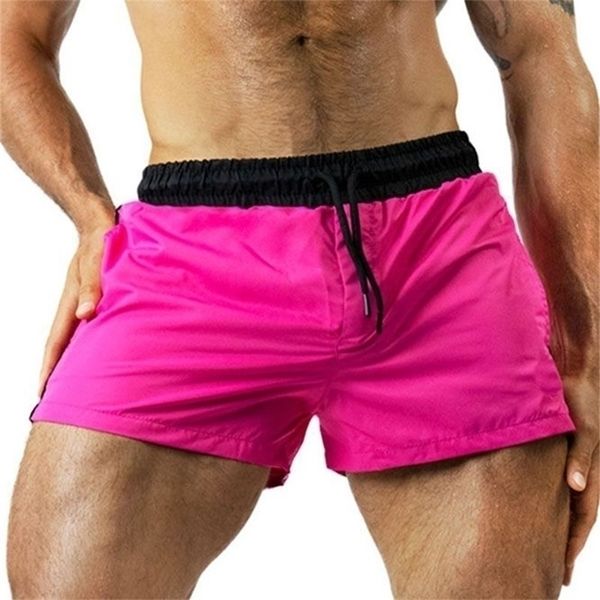 Masculino esportivo rápido sem troca de shorts boxers de cinto de cinto leves leves, troncos de troncos para academias de ginásios que executam shorts de praia de fitness 220629