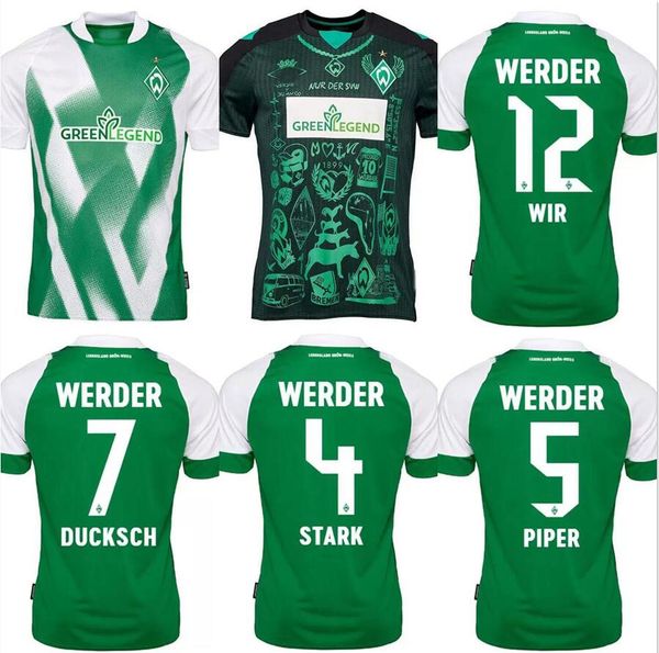 

2022 werder bremen special soccer jersey marvin ducksch leonardo bittencourt 21 22 football shirts home 22 23 2023 men kids, Black;yellow