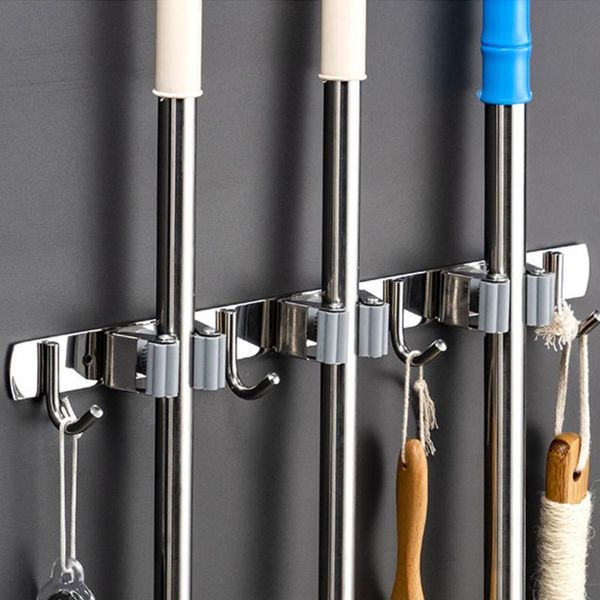 Крючны рельсы Broom Holder Holder Wall Mount Mop Organizer Окупа