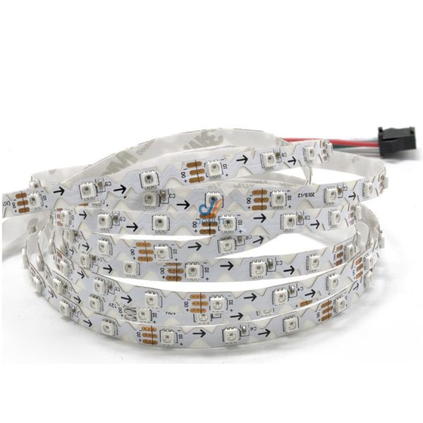 6mm S şekli DC5V 1 M WS 2812B LED Şerit Piksel Işık Dahili 2812 IC RGB Yok Su Geçirmez 5050 30/60 led TV arka plan için