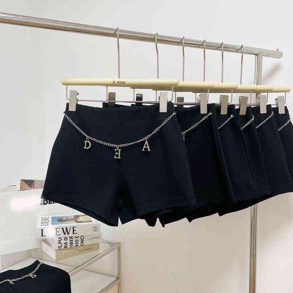 

women's pants & capris 2022 spring and summer slim women's group large long legs versatile detachable chain shorts leggings i6n9, Black;white