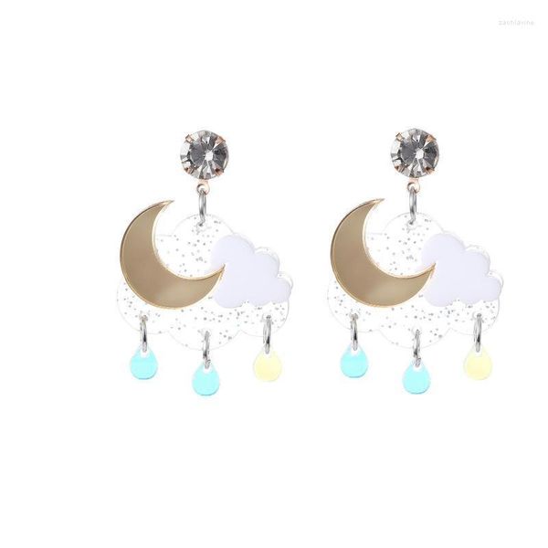 Ciondola Lampadario Moda Coreano Geometrico Nuvola Goccia di Pioggia Orecchino Pendente Cristallo Luna Acrilico Orecchini Pendenti Per Accessori Gioielli Donna