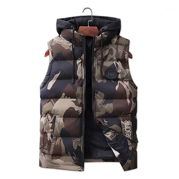 Herrenwesten Herren Winter Warme ärmellose Jacke Armee Weste Baumwolle gepolsterte Mäntel Jacken Outdoor Wear 5XL 6XL 7XL Große Größe