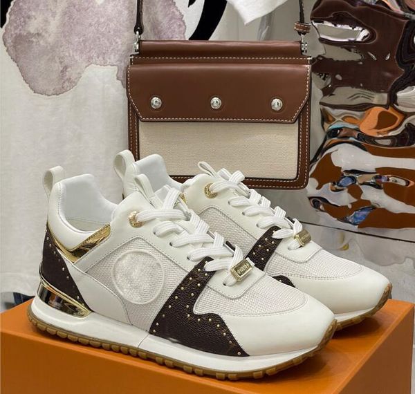 

designer sneakers leather casual run away shoes women men shoe genuine leathers fashion mixed color box 35-45, Black