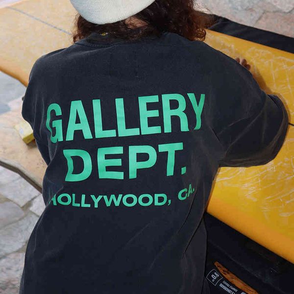 

designer gallerydept shirt short sleeve t-shirt women's 2022 couple summer fashion brand men's loose ins letter versatile fashion, White;black