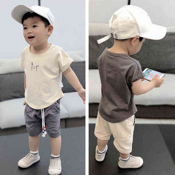 Ienens Summer Baby Clothing Sets Candody Camiseta de algodão Camiseta + shorts Suits Toddler Infant Casual Wear 0-3 anos Roupfits G220509