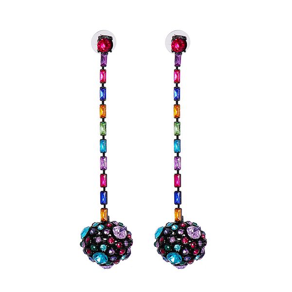 

crystal earring colorful rhinestone drape sweet jewelry accessories geometry dangle earrings for women, Silver