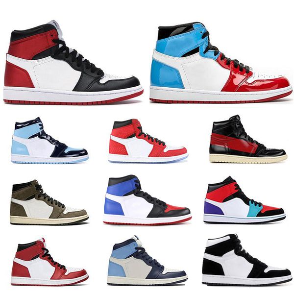 

kids designer 1 basketball shoes sneakers boys girls banned 1s athletic outdoor game royal obsidian chicago red bred melody mid multi-color