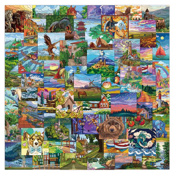 

50pcs country style animals fandscape lapstickers pack for guitar diy luggage skateboard waterproof sticker kid toy phone case waterproof