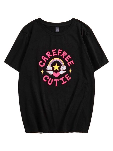 

x cloud cait heart & letter graphic tee 37fb#, White