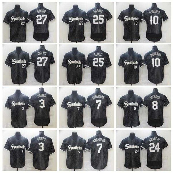 

man baseball 27 lucas giolito jerseys 3 harold baines 25 jim abbott 7 tim anderson 8 bo jackson 10 yoan moncada 24 joe crede all stitched aw, Blue;black