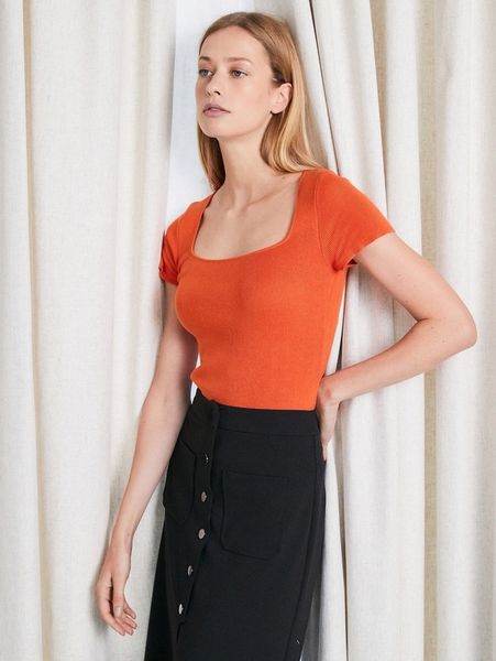 

motf premium 100% cotton scoop neck knit f95r#, White;black