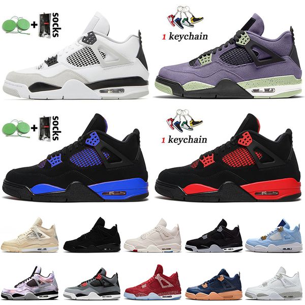 

2022 new blue red thunder 4s jumpman 4 basketball shoes jorda military black canvas canyon purple university pink white oreo off outdoor wom