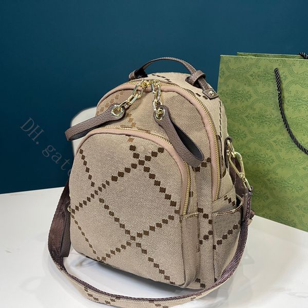 

backpack designer bags fashion women dot three khaki shoulder straps letter lady brown handle handbag stripes interior zipper pocket shoppin