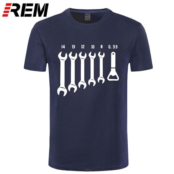 REM Screw Wrench Opener Mecânico Camisetas Homens Carro Fix Engineer Algodão Tee Manga Curta Engraçado Camisetas Top Tee Roupas Masculinas 220323