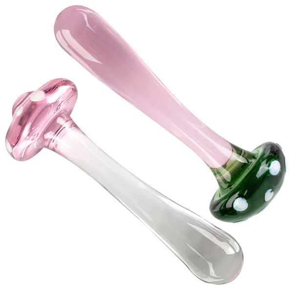 Sexy de cogumelo de vidro de vidro brinquedos anal para mulheres vidrões homens vaginais anus dilatic fêmea masturbadora sexy jogos eróticos itens de beleza itens de beleza