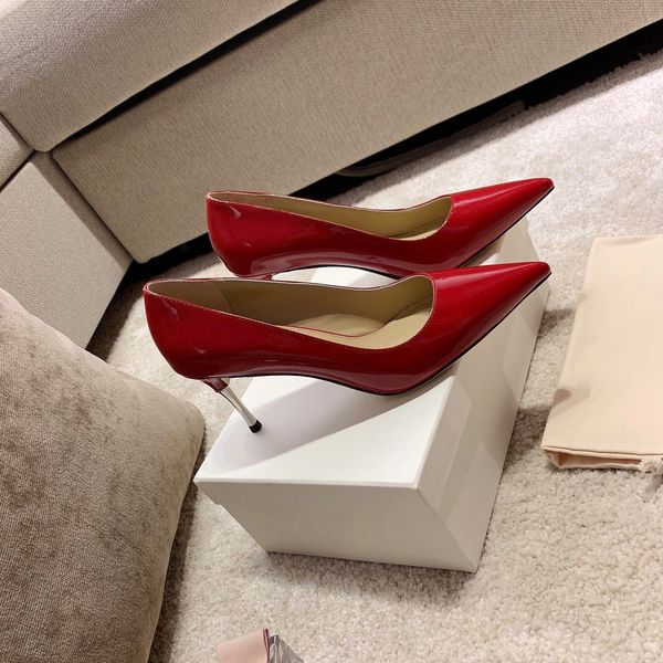 

women's sandals genuine leather latex sole luxury designer brand shoes high-heels for ladies with box size35-41, Black