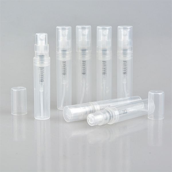 100pcs/lote 2ml 3ml 4ml 5ml pequenos recipientes de plástico redondos garrafas de perfume Atomizador de recipientes cosméticos vazios para amostra 220711