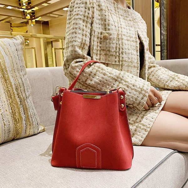 

c1 women bags simple pu frosted handbag single shoulder bag with versatile bucket bag 4 colors 19*22*21*13cm m44823
