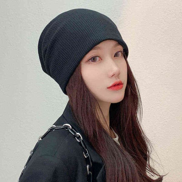 

selling winter hat hats winter hats for women fashion thin beanie hat women solid cover head baggy cap knitted cold gorro j220722, Blue;gray