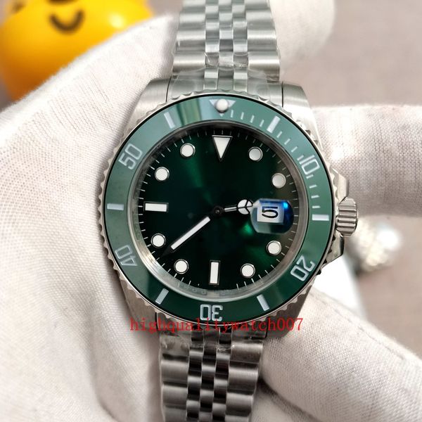 Orologi da uomo u1 di alta qualità di alta qualità Quadrante verde da 40 mm 116610LV 116610 Bracciale in acciaio inossidabile Jubilee ETA 2813 Movimento automatico Orologi da ragazzo