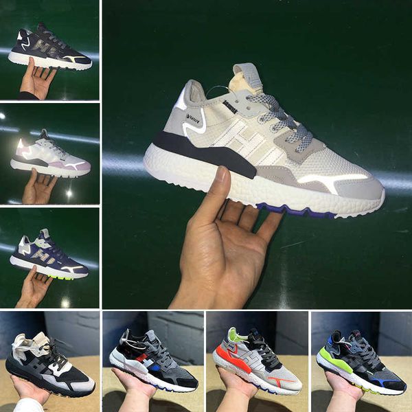 

fashion brand noctilucous nite jogger originals 3m popcorn designer womens mens reflective sports colorful athletic breathable trainer new, Black
