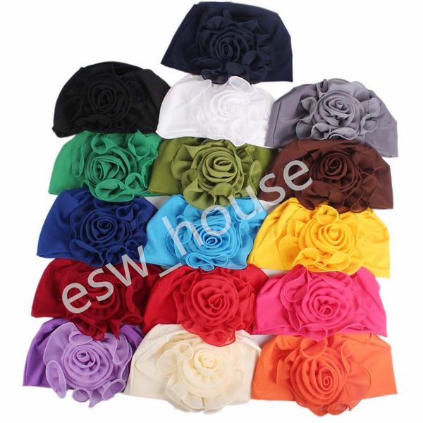 Cappelli da festa Donna Nuovo stile Bel fiore Turbante Panno elastico Testa Cap Fiori laterali Bandane da donna Accessori per capelli