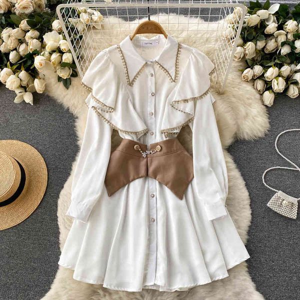 

two piece dress 2022 women's fashion slim dress buvx, White