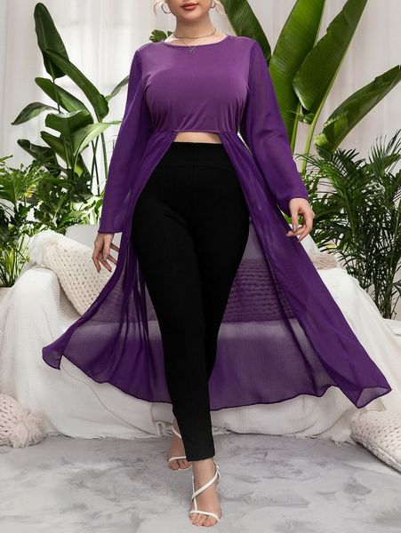 

plus asymmetrical hem longline f7sb#, Black