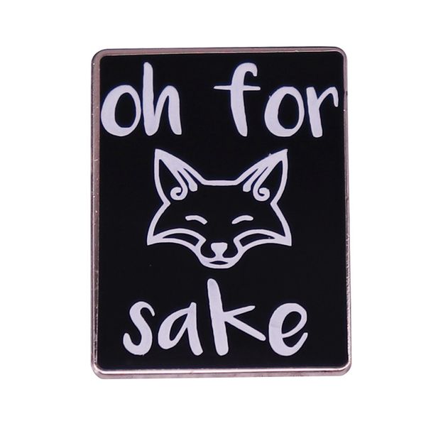 

oh for fox sake pin cute animal badge, Blue