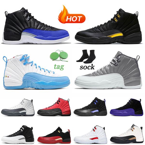 

fashion designer 12s basketball shoes mens sports stealth hyper royal playoffs reverse flu game winterized wntr taxi womens sneakers trainer, White;red